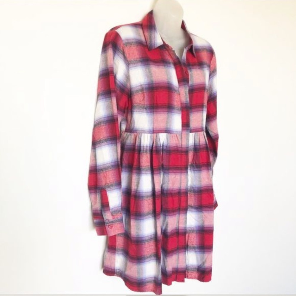 💥ALTARD STATE Flannel Flare Shirt Dress